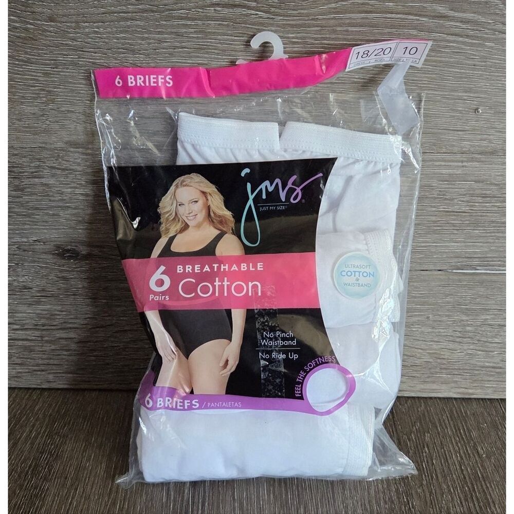 Hanes Women's Underwear Cotton Briefs Panties 6-Pack Size 10